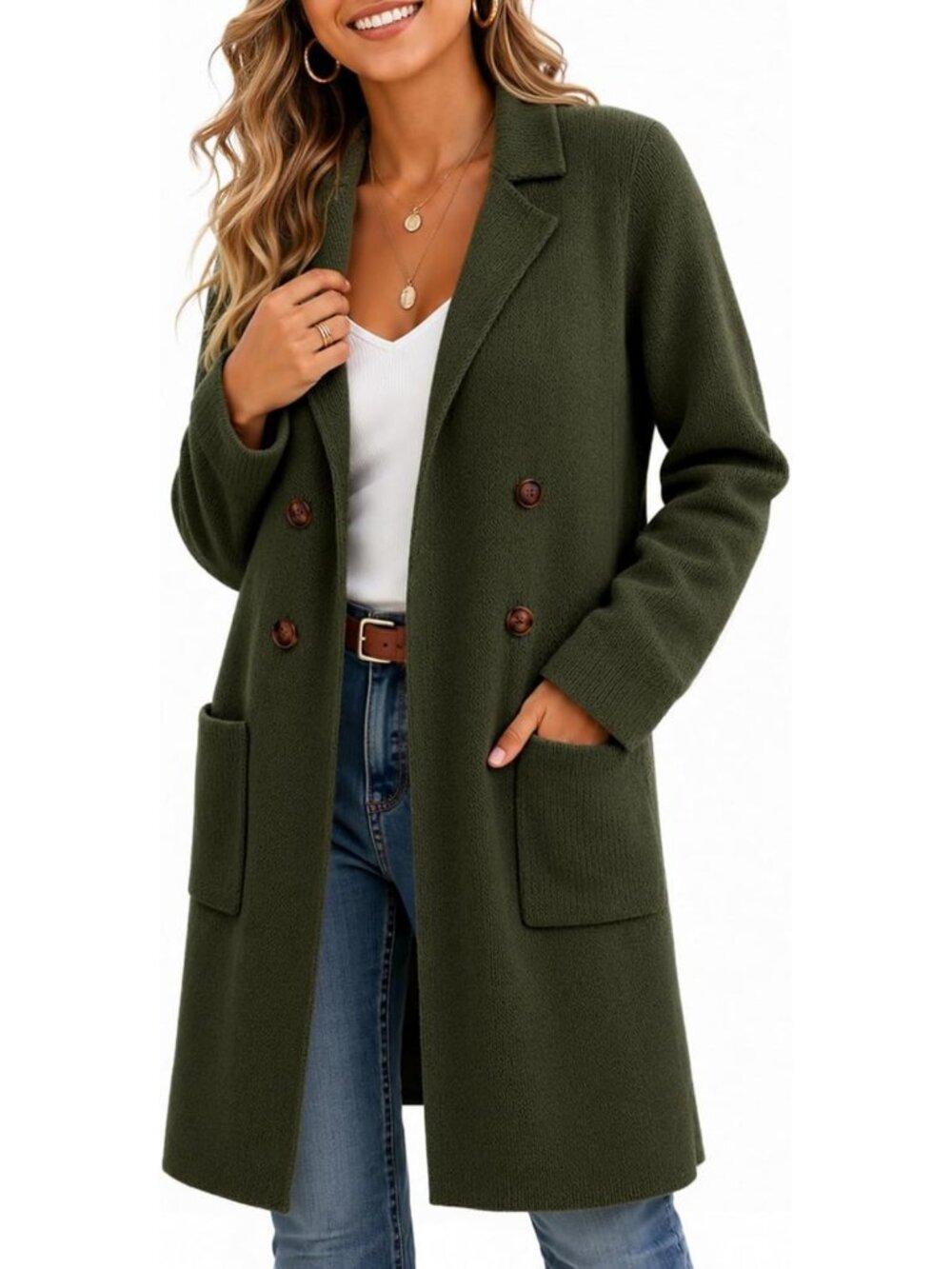 Cozy Women's Long Open Front Cardigan Sweater - Fall Jacket Coatigan